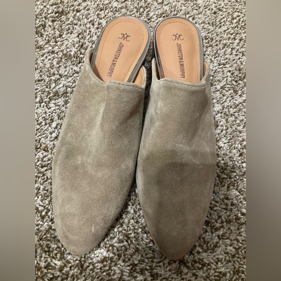 Johnston & Murphy Trista Mule Taupe Leather Heel Shoes, Size 7 - Picture 3 of 6
